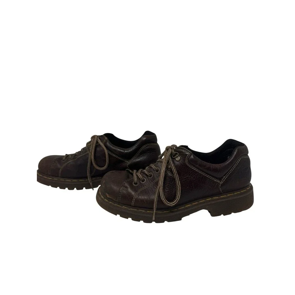 Dr Martens 6 Eye Chunky Oxford Brown Leather 12312 Shoes Doc Mens 12 Y2K 90s